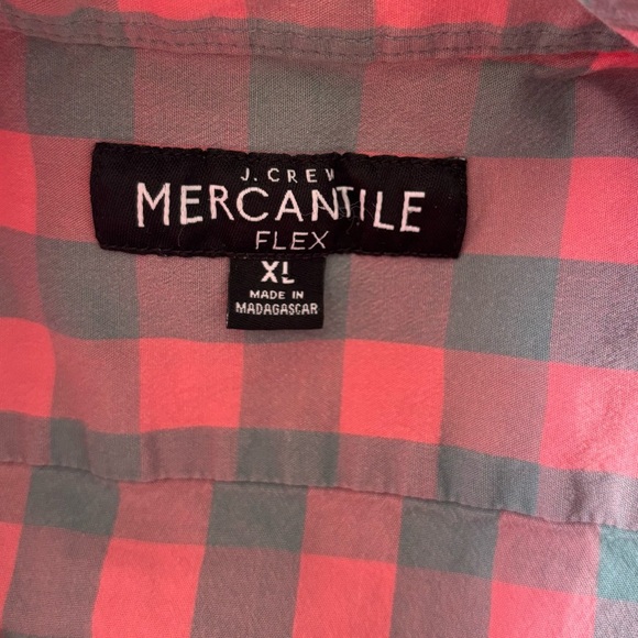 J. Crew Mercantile Flex Men's Size XL Shirt Button Down Pink/Teal Checkered - Picture 3 of 5
